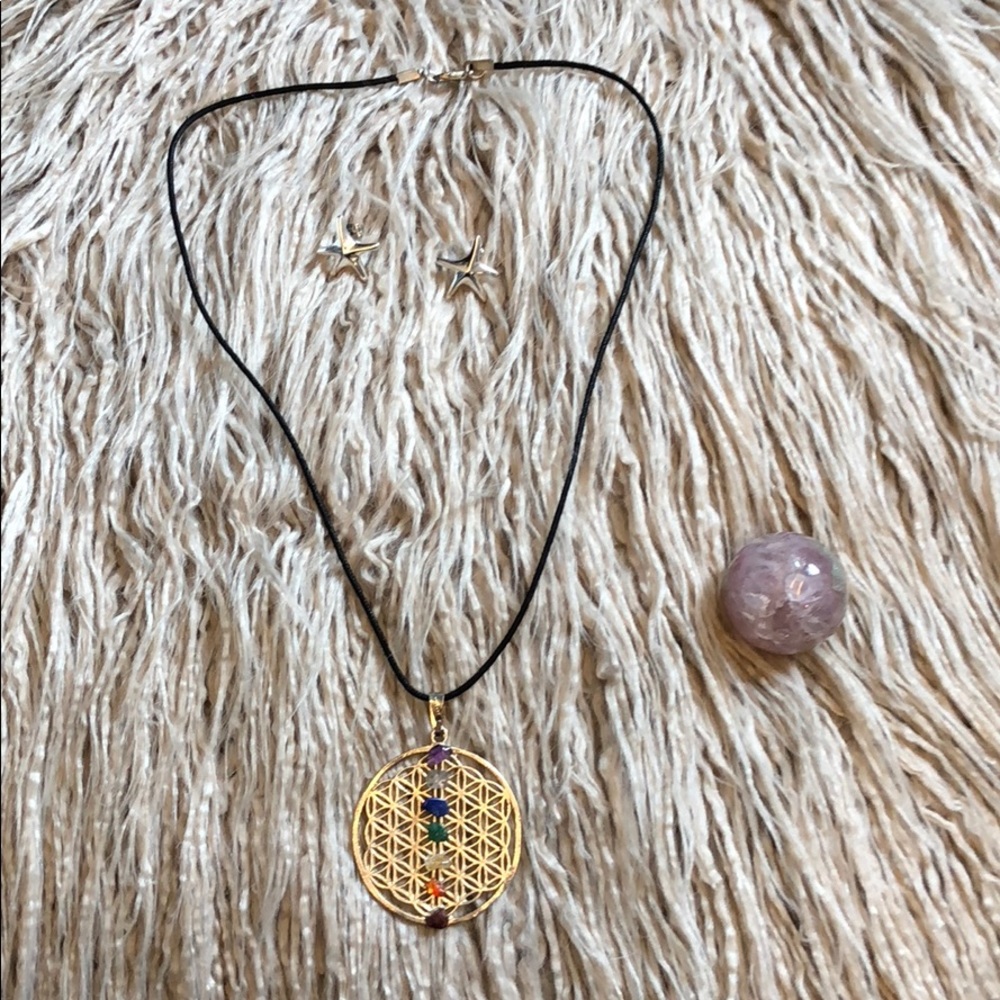 7 chakra quartz necklace